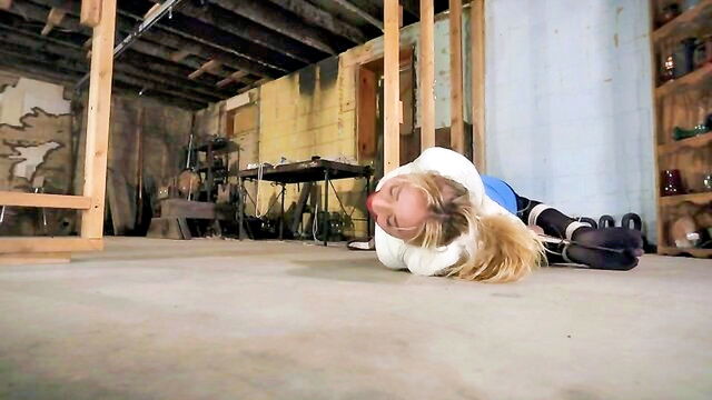 bondage, slave, futile struggles - zoey ziptie bondage