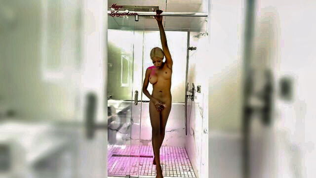 big tits, blonde, big cock - mayalafayette shower cumshot