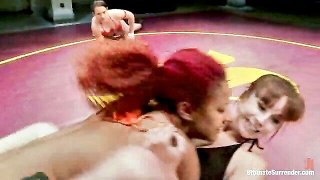 ebony, babe, domination - wrestling finger fuck babes