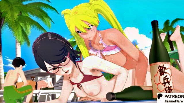 george wolfe, ethan winters (resident evil), marisa kirisame (touhou) - ninja sarada hentai animation