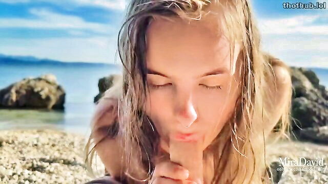 mira david, mira, on the beach - beachside creampied mira david