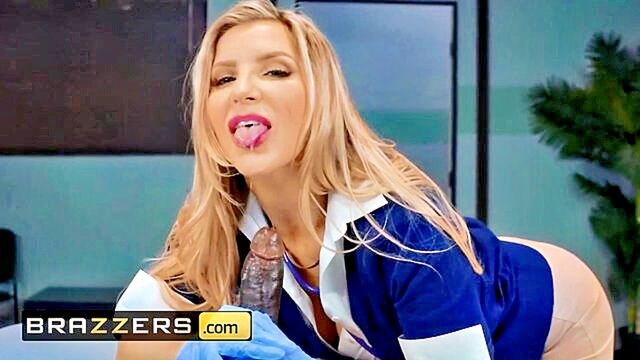 Ashley Fires - brazzers presents dirty blonde doctor ashley sampling some black cock on december 18th Brazzers