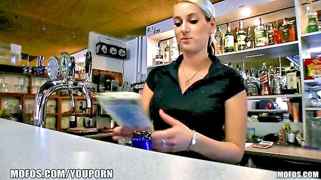 seductive czech blonde enticed with money to engage in sexual activity during work hours : Mofos