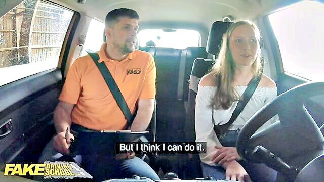 Stacy Cruz - public driving lesson turns into steamy encounter for brunette with perfect breasts Fake Driving School