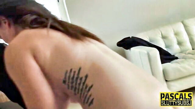 big dick, babes, beauty - deepthroat blowjob brown hair