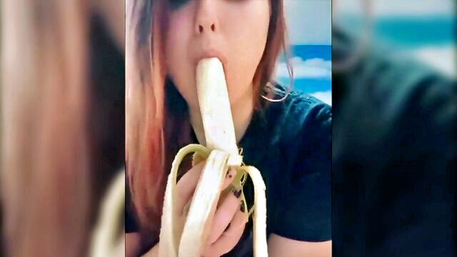 homemade, caucasian, amateur - girls sucking banana