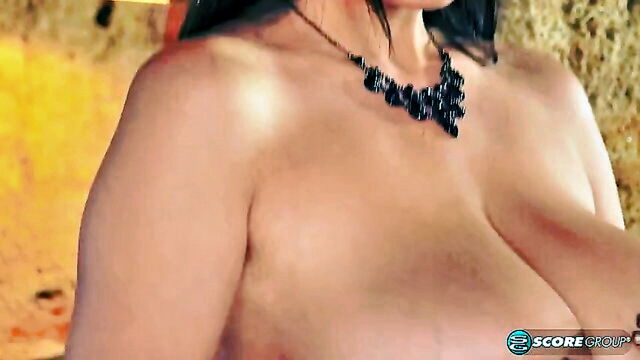 big tits in lingerie, big tits, brunette with big tits - scoreland boobs in public