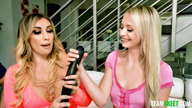 cougar mom, blonde babe, hot cougar - blonde babe fucks with her cougar mom
