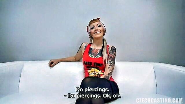 solo, masturbate, tattooed - inked novice veronika indulges in self pleasure