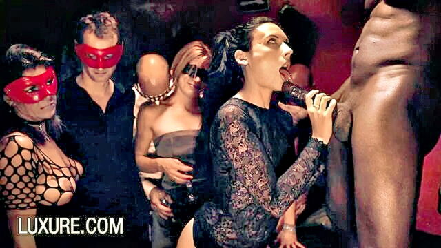Cecilia De Lys, Amel Annoga - interracial orgy with luxure models in parisian club Luxure