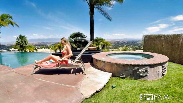 beautiful pov, natural big tits, hot outdoor sex - stepbrother peeping punished erotic