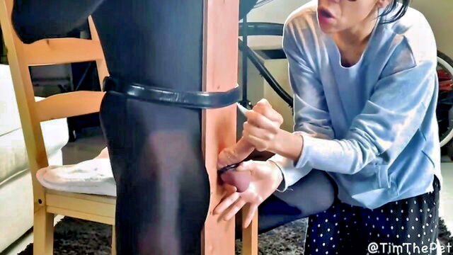 fetish, bondage, femdom - femdom handjob edging