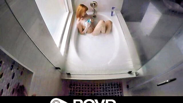 perky teen, video pov scene, teen in the bathtub - babe takes bath and is horny as hell