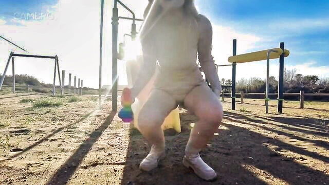 playground, public, park - public dildo ridingくれた