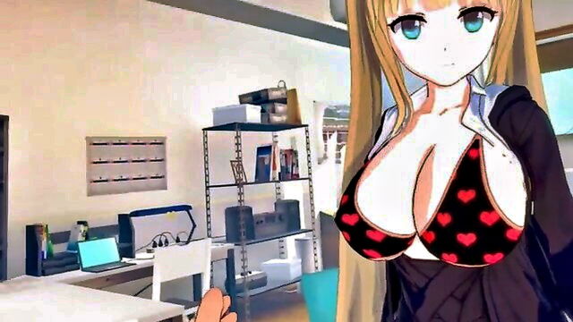 animated, anime, big-tits - 3d hentai blowjob