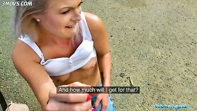 sexy blondie public blowjob : fakehub