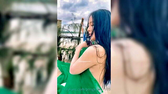 big tit, big tits, ig tits - young vietnamese girl on beach