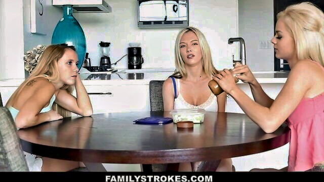 sweet blonde girl, lips around dick, hot video - hot blonde threesome sex
