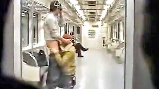 metro, gay, suck - korean blowjob on subway