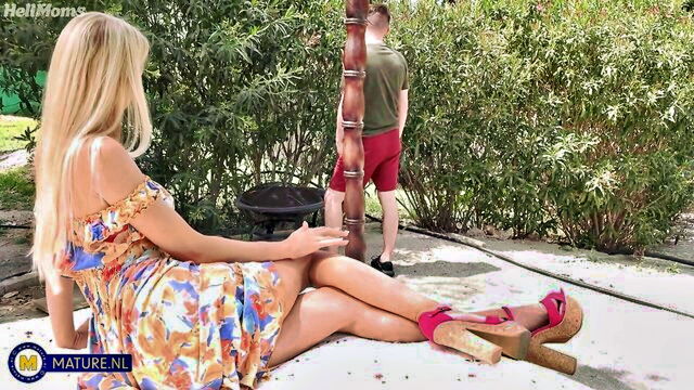 mom, milf, outdoor - sam bourne on bed action