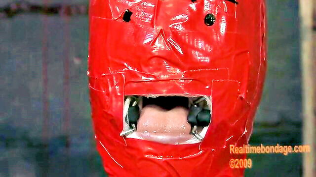 duct tape, real time bondage, arms tied - duct fuck doll claire