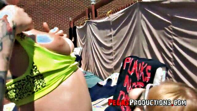brunette, group sex, blowjob - swimming pool blowjob fantasys