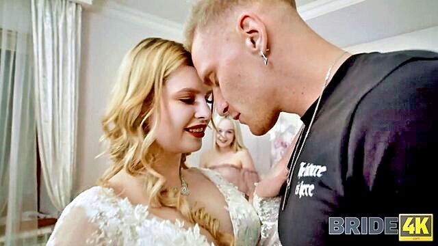 Eva Barbie, Sara Bork, Eliz Benson - right after the wedding ceremony bride4ks eliz benson shares her new husband with her two best friends in a steamy foursome Bride 4K