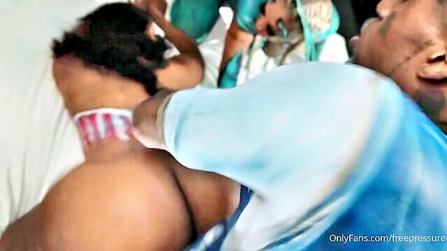 black, big booty, ass 18 - two ebony beauties showcase their ample derrieres in amateur footage