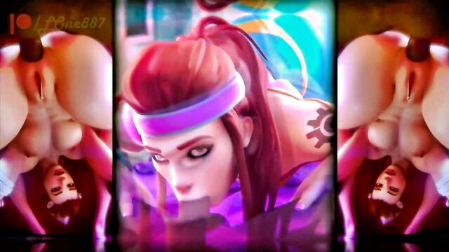 kitsunami the fennec (sonic), squatting on dildo, human on anthro - overwatch sfm compilation
