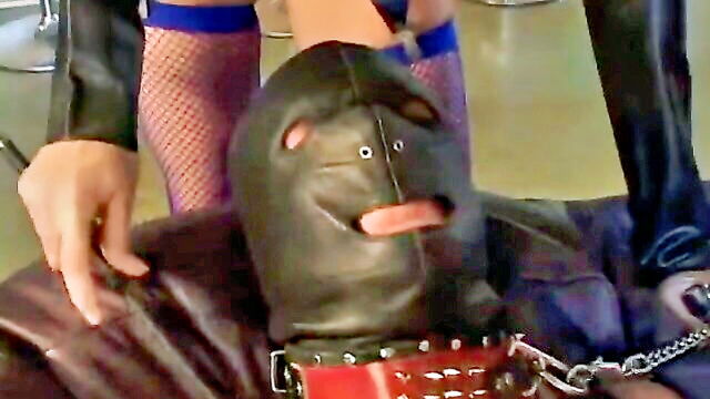 blonde, stockings, mask - blonde domination fuck