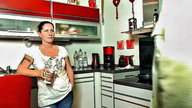 big tit in kitchen, hardcore porn, big boobs porn - german girl with big boobs dreams of huge cock