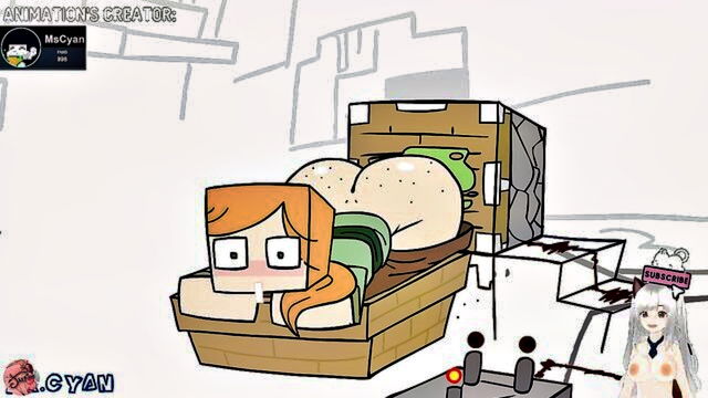 big tits, blonde, big cock - minecraft ass animation