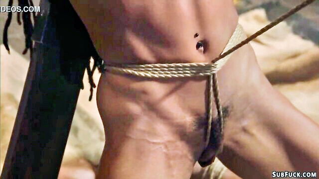 spanking, derrick pierce, porn video - crotch rope spanking kira noir