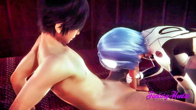 blowjob, creampie, cumshot - evangelion hentai 3d