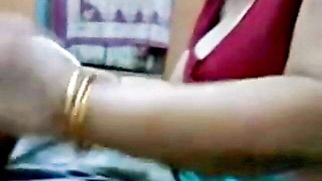 handjob, indian, how to - full bosomed indian handjob wife