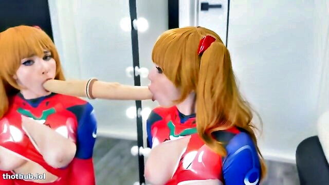 white girl, asuka, latina - asuka bg cosplay cumshot