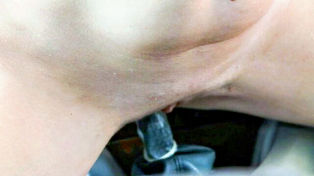 sex toys, redhead, masturbation - hot girl banged in car