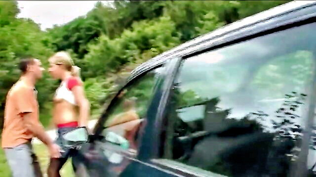 hardcore, blonde, lingerie - outdoor cock addicted teen