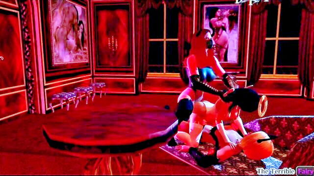 succubus, demon, threesome - futanari demon angel sex