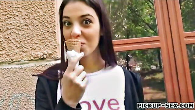 naild hard, sluty girl, stunning babe - czech girl sucks cock like ice cream