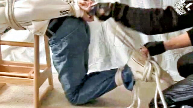 bondage, ropes, gags - pink jeans bondage gay