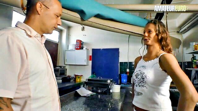 gonzo, brown hair, german amateur - german kitchen sex rough