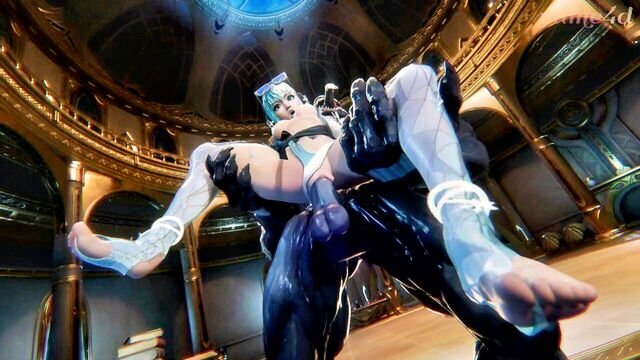 dr. mei (honkai impact), romantic couple, hand on mouth - venom caries luna snow