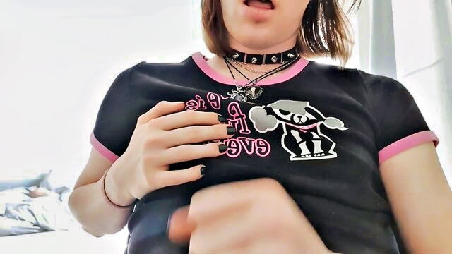 Ivy Lust - emo tgirl nipple cumshot