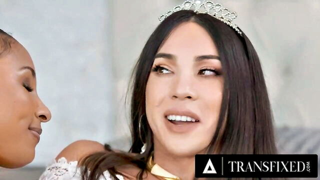 interracial, creampie, blowjob - transfixed bride creampie