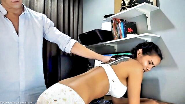 deepthroat, facefuck, asian - kayle oral glory anal creampie