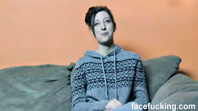 deepthroat, gagging, girl - face fuck girl hard