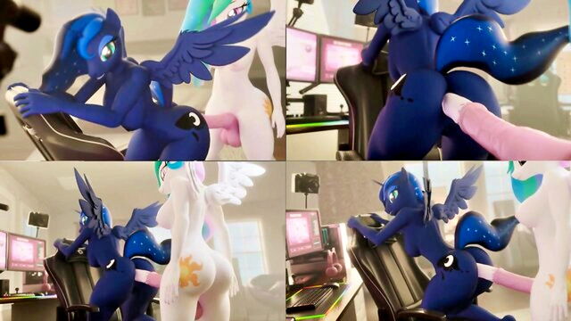 horse sex, pamela isley, soldier (team fortress 2) - princess celestia luna fanart