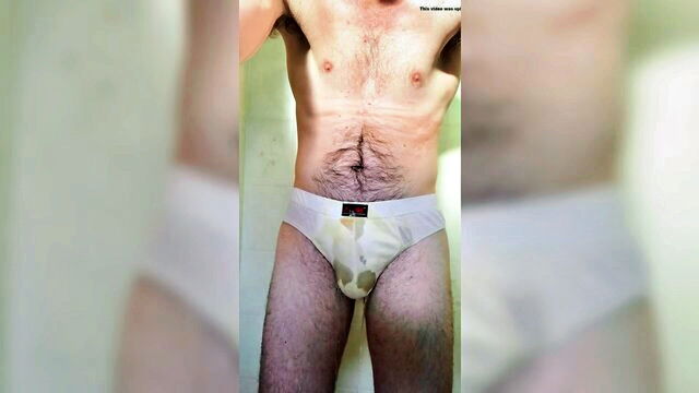 piss, briefs, wetting - pissing briefs shower