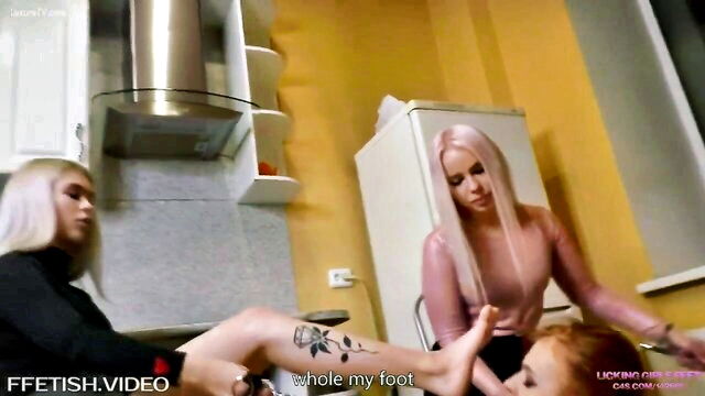 humiliation, licking girls feet, feet - blondies kick feet奴